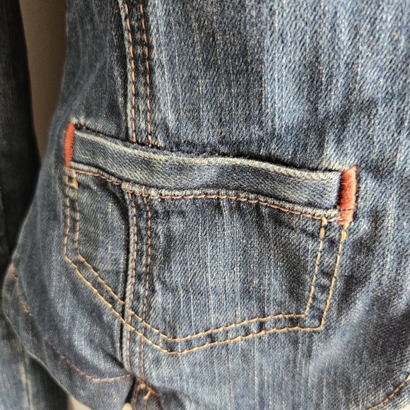 Calvin Klein Jean Jacket Embroidery Medium Wash Size Small - Picture 4 of 11